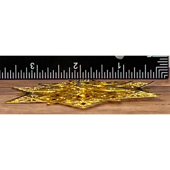 1989 HALLMARK KEEPSAKE ORNAMENT QX547-2 SPARKLING SNOWFLAKE BRASS 3D - Picture 5 of 7